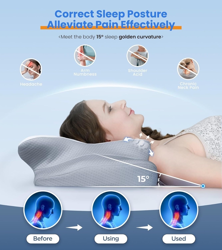 Reviewers say this cervical pillow helps ease neck and shoulder pain.