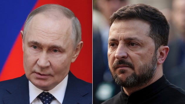 Vladimir Putin and Volodymyr Zelenskyy