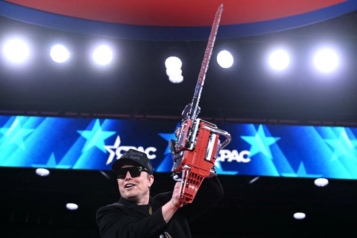 Billionaire Elon Musk proudly touts taking a chainsaw to the federal government and feeding agencies "into the wood chipper."