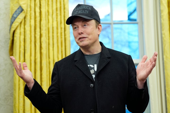 Musk, seen here during an Oval Office press conference with Trump (offscreen) in February.