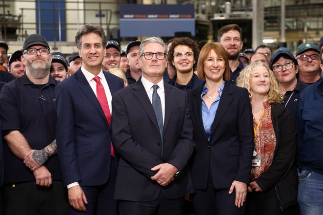 PM Keir Starmer, center, Chancellor of the Exchequer Rachel Reeves, right, and Secretary of State for Energy Security and Net Zero Ed Miliband 