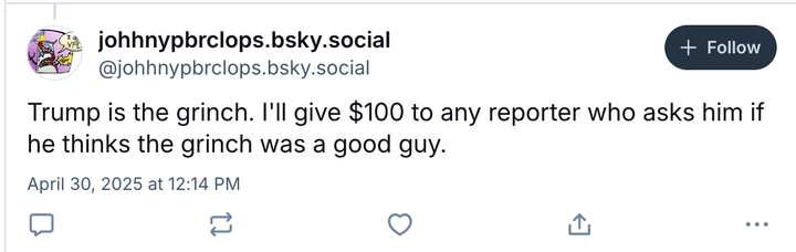 BlueSky post: https://bsky.app/profile/johhnypbrclops.bsky.social/post/3lo2iwb25yk2p