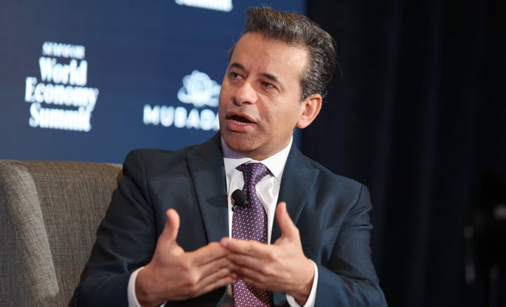 Makary speaks on stage during the Semafor 2025 World Economy Summit on April 24, 2025, in Washington, D.C.