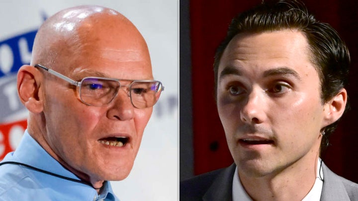 James Carville, left, blasted David Hogg's plans for revamping the Democratic party.