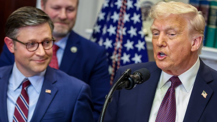 "We're absolutely making it clear to everybody that this bill is going to redirect funds away from big abortion and to federally qualified health centers," the House speaker, left, said this week.