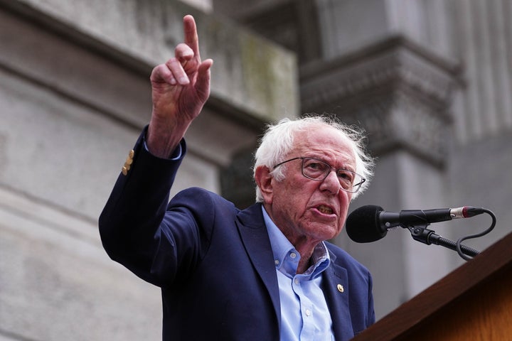 Trump Is The Goal Of Might Day Demonstrations Round The World 2 Sen. Bernie Sanders (I-Vt.) speaks to demonstrators during a May Day rally in Philadelphia.