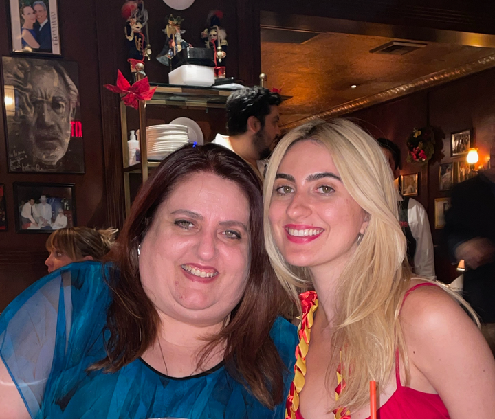 The author with her mother.