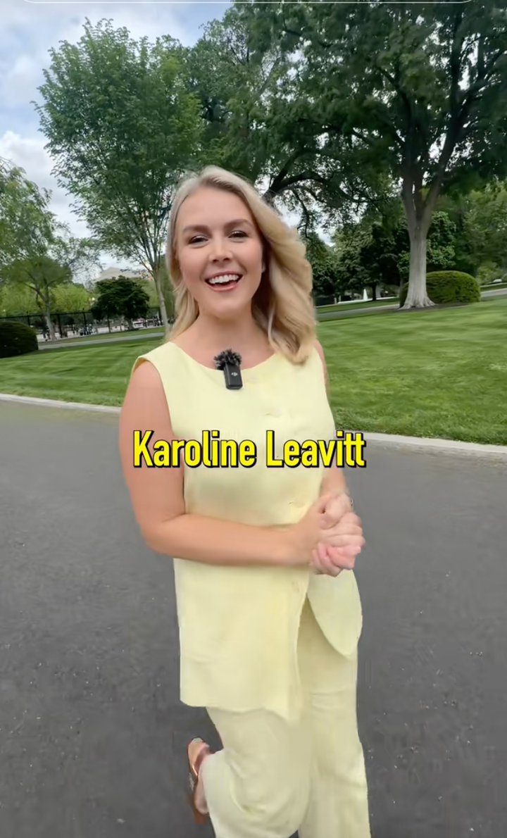 Karoline Leavitt was featured on Kate Mackz's TikTok account.