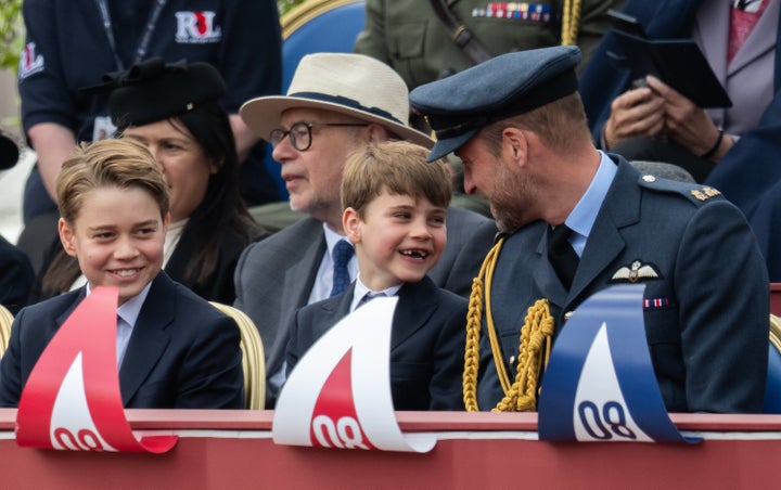 Smiles from Prince George, Louis and Prince William.