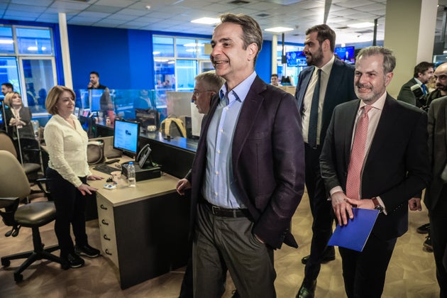 Επίσκεψη του Πρωθυπουργού Κυριάκου Μητσοτάκη στο Ραδιομέγαρο της Ελληνικής Ραδιοφωνίας Τηλεόρασης (Ε.Ρ.Τ.), Δευτέρα 5 Μαΐου 2025. (ΓΙΩΡΓΟΣ ΚΟΝΤΑΡΙΝΗΣ/EUROKINISSI)