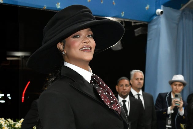 Rihanna on her way into the 2025 Met Gala