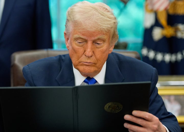 Donald Trump, seen here signing executive orders and proclamations Monday in the Oval Office, said “the stupidest thing any president of the United States has ever said about Christmas or dolls,” MSNBC host Lawrence O'Donnell said Monday.