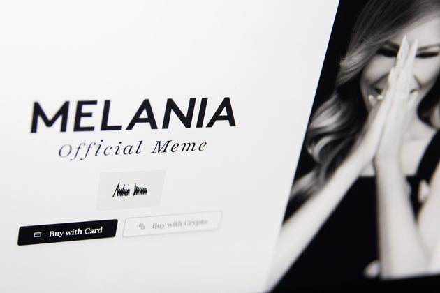 Η επίσημη ιστοσελίδα melaniameme.com της Μελάνια Τραμπ προβάλλεται για εικονογράφηση της φωτογραφίας. Κρακοβία, Πολωνία στις 31 Ιανουαρίου 2025 (Photo by Beata Zawrzel/NurPhoto via Getty Images)