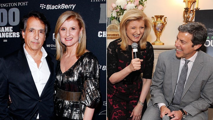 Left: Ken Lerer and Arianna Huffington at an event in 2010. Right: Huffington and Roy Sekoff at an event in 2011.