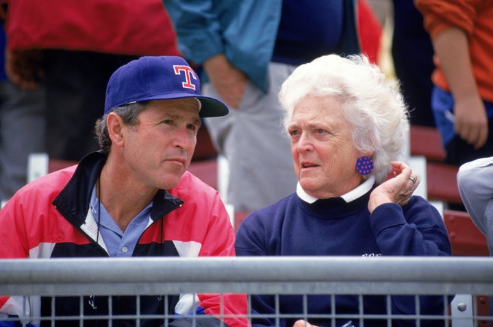 Melania Trump Could Look Like A Chump Thanks To A Snub By 1 Key Republican 1 George W. Bush and his mother, Barbara Bush, at a Texas Rangers game.