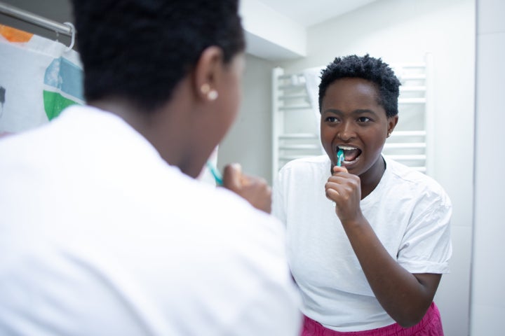 Dental hygienists avoid applying too much pressure when they brush their teeth. 