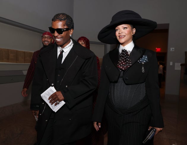 A$AP Rocky and Rihanna at the Met Gala on Monday night
