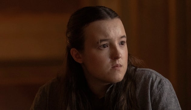 Bella Ramsey in character as Ellie in The Last Of Us.