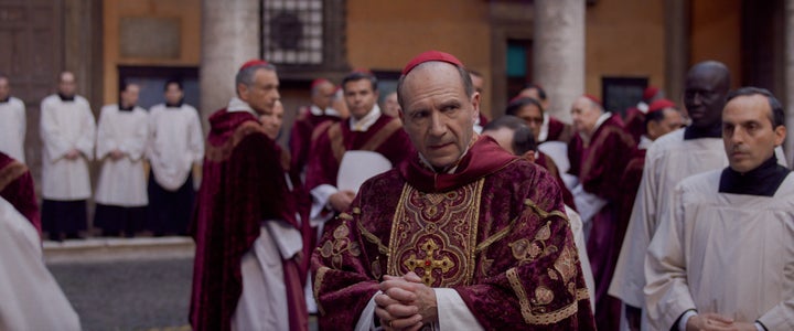 Ralph Fiennes as Cardinal Lawrence in "Conclave."