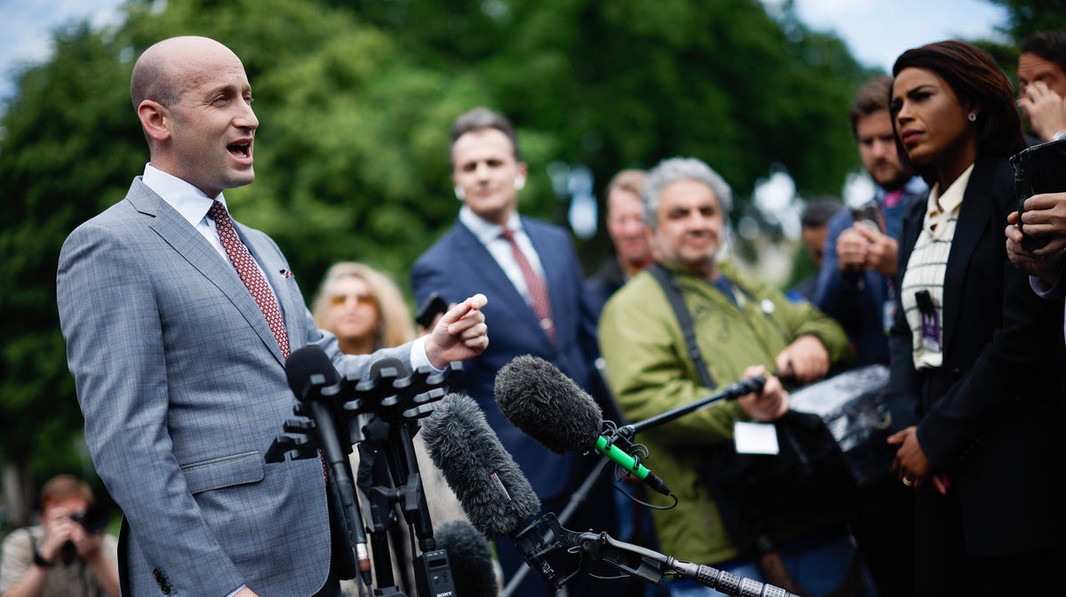 Deputy Chief Of Staff Stephen Miller Speaks To Press At The White House