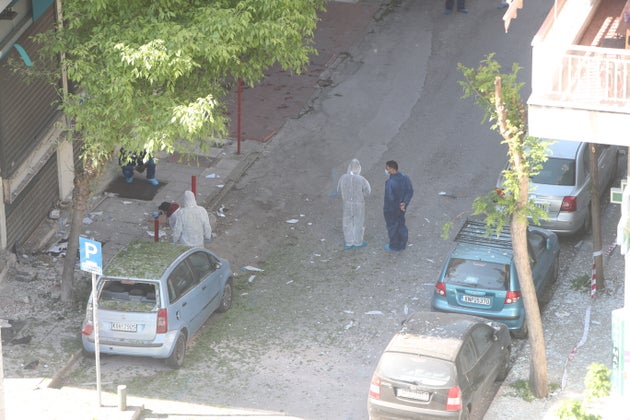 Έκρηξη τα ξημερώματα του Σαββάτου έξω από υπόγειο πάρκινγκ πολυκατοικίας και κάτω από υποκατάστημα τράπεζας, στο κέντρο της Θεσσαλονίκης. Σάββατο 3 Μαϊου 2025
