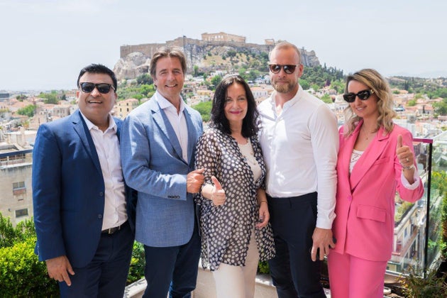 Ο Vishal Aggarwal, Head, Airport Relations Commercial Finance, Norse Atlantic Airways, ο Bjørn Tore Larsen, CEO και ιδρυτής της Norse Atlantic Airways, η Ιωάννα Παπαδοπούλου, Διευθύντρια Επικοινωνίας & Μάρκετινγκ, ΔΑΑ, ο Bård Nordhagen, Chief Commercial Officer, Norse Atlantic Airways και η Ζωή Γιαννακά, ATH People Coordinator, Norse Atlantic Airways