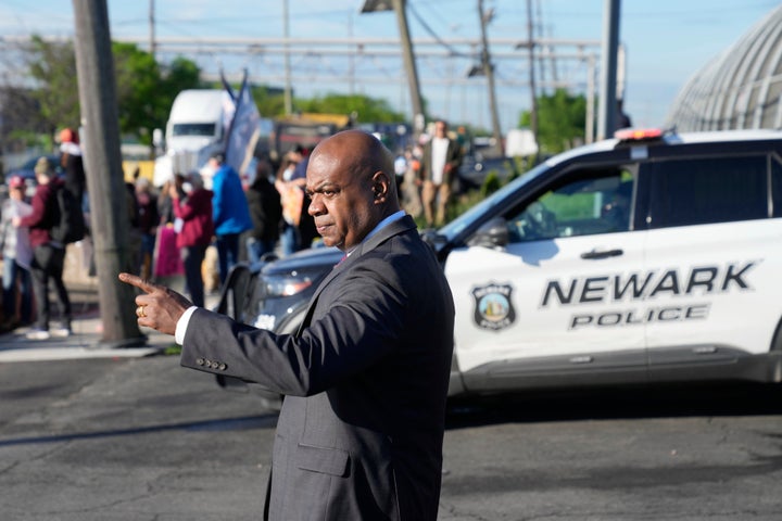 Baraka, seen here joining protesters outside Delaney Hall on Wednesday.