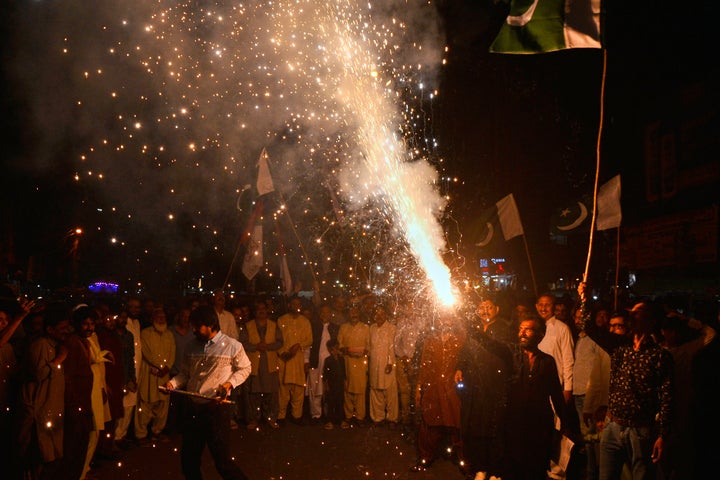 India And Pakistan Accuse Every Different Of Violating Ceasefire Hours After Reaching Deal 1 People light fireworks to celebrate Pakistan and India reaching a ceasefire deal, during a demonstration in Hyderabad, Pakistan, Saturday, May 10, 2025. (AP Photo/Pervez Masih)