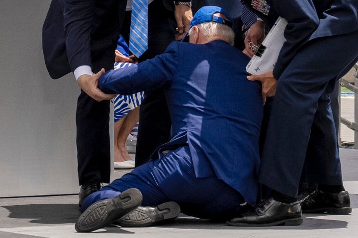 Biden’s fall at the Air Force Academy graduation in 2023 elevated concerns about his mobility, according to a new book.