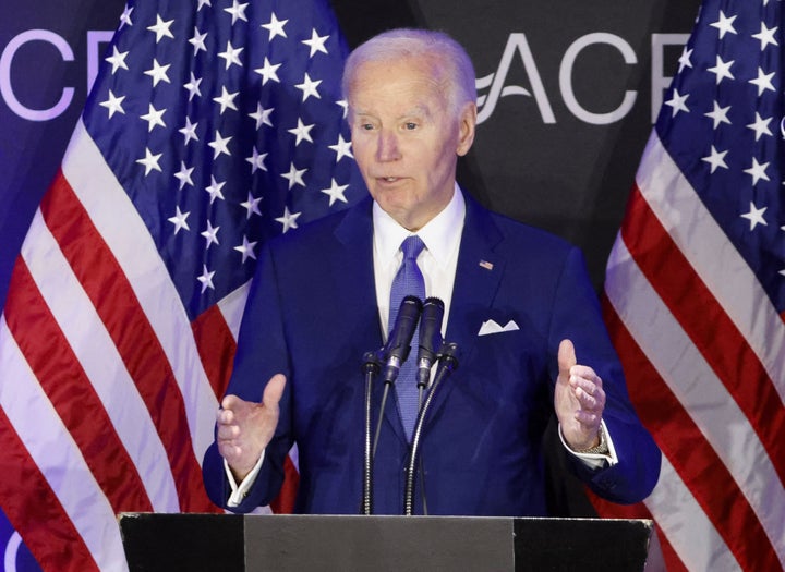 Former President Joe Biden is seen at an event in Chicago in April. The 82-year-old underwent a routine physical last week, resulting in the discovery of a "small nodule" in his prostate, according to a Biden spokesperson.