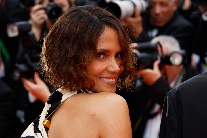 Halle Berry poses for photographers during the red carpet opening ceremony of the 78th international film festival, Cannes, in France, on Tuesday.