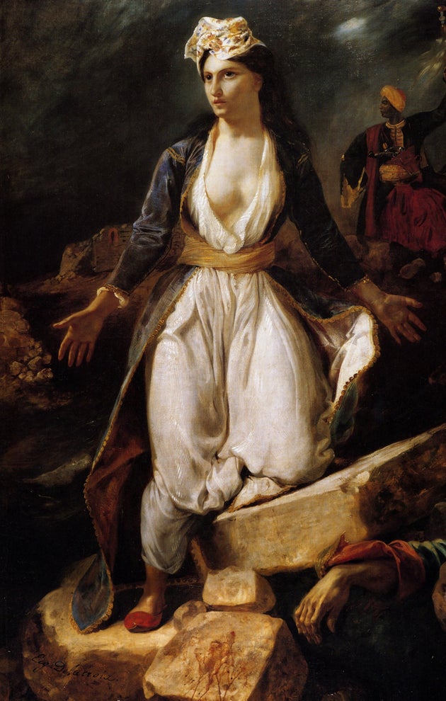 «Η Ελλάδα στα ερείπια του Μεσολογγίου» (1826), εργο του Ευγένιου Ντελακρουά, Μουσείο Καλών Τεχνών του Μπορντό. (Photo by Fine Art Images/Heritage Images/Getty Images)
