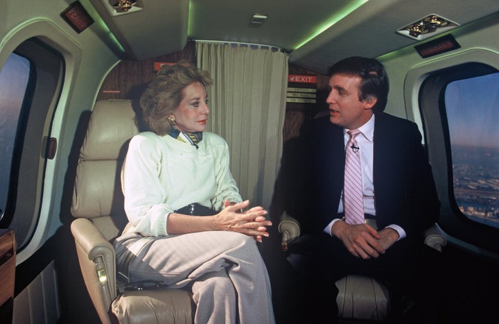 Barbara Walters interviews Donald Trump on his aircraft in 1987.