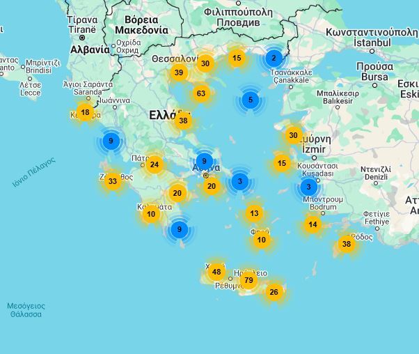 Χάρτης - Οι ελληνικές παραλίες που βραβεύτηκαν