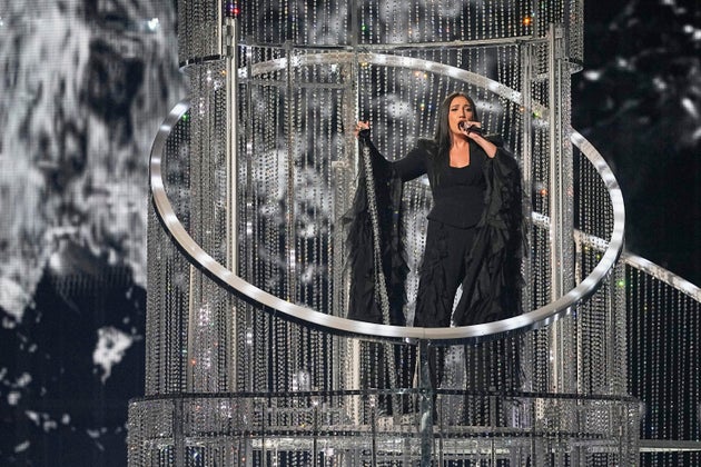 Yuval Raphael performing for Israel during Thursday night's Eurovision semi-final