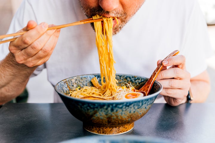 Ideally, you don’t want to bite or break the ramen noodle while you’re eating.