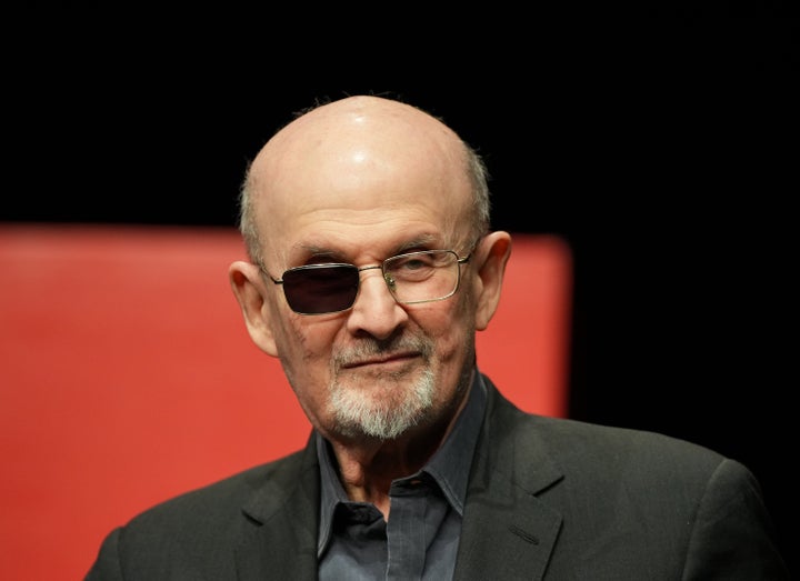 The writer Salman Rushdie, photographed at the Deutsches Theater during a photocall before the reading of his new book "Knife. (Photo by Soeren Stache/picture alliance via Getty Images)