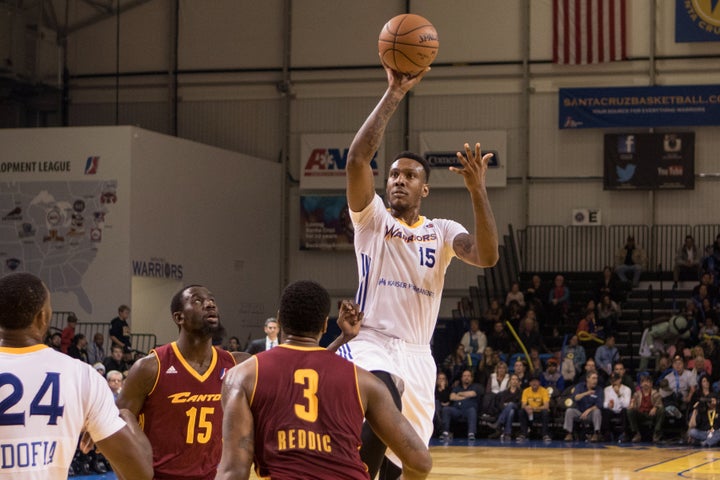 Jarred Shaw in action during an NBA D-League game in 2015.