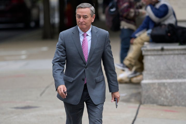 Former Tennessee House Speaker Glen Casada arrives at the federal courthouse Friday, May 9, 2025, in Nashville, Tenn. (AP Photo/George Walker IV)
