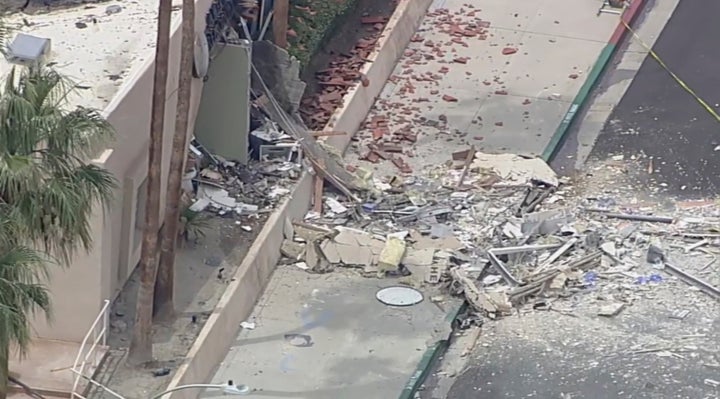 Debris covers the ground near the fertility clinic.