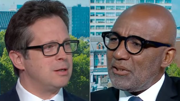 Alex Burghart and Trevor Phillips on Sky News.