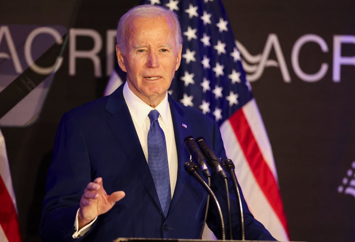 Former President Joe Biden speaks during the Advocates, Counselors, and Representatives for the Disabled bipartisan conference at the Sofitel Chicago Magnificent Mile on Tuesday, April 15, 2025. It was his first major speaking appearance since leaving office in January. (Eileen T. Meslar/Chicago Tribune/Tribune News Service via Getty Images)