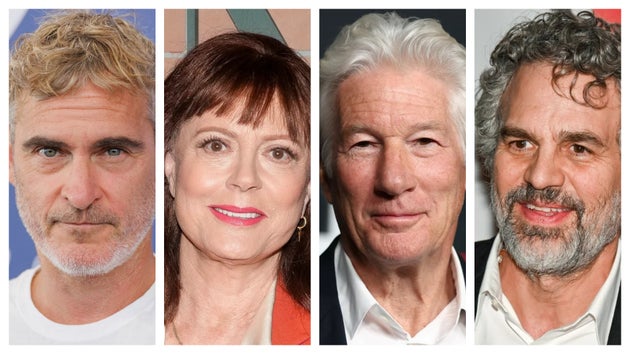 （左から）ホアキン・フェニックスさん、スーザン・サランドンさん、リチャード・ギアさん、マーク・ラファロさん