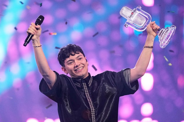 Eurovision winner JJ celebrating his win on Saturday night