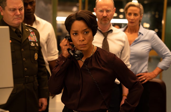 Nick Offerman, Charles Parnell, Angela Bassett, Mark Gatiss and Janet McTeer in "Mission: Impossible - The Final Reckoning."