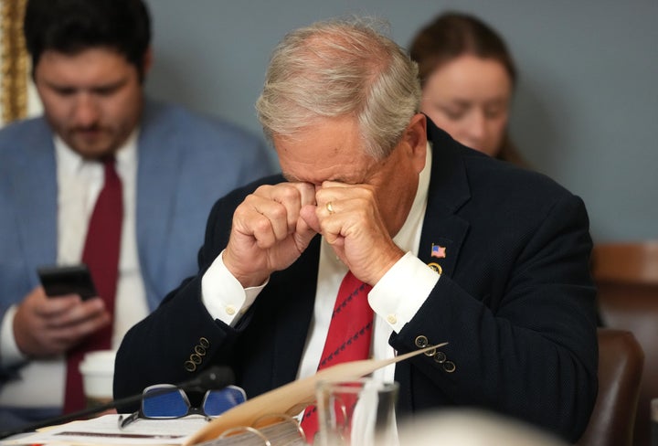 Norman, seen here rubbing his eyes during the House rules committee hearing Wednesday. 