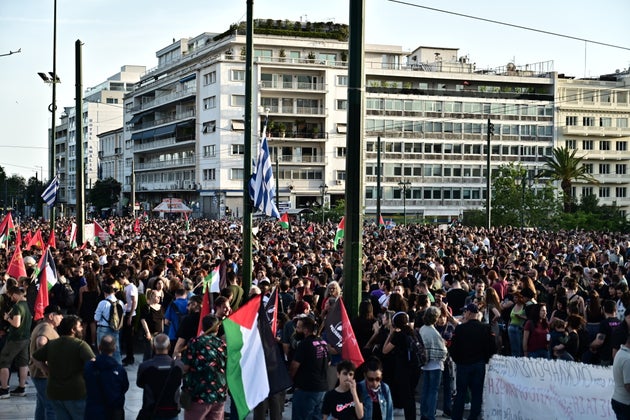 Συγκέντρωση αλληλεγγύης στην Παλαιστίνη στο Σύνταγμα, από την Παλαιστινιακή Παροικία Ελλάδος και την