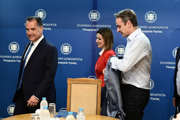 Επίσκεψη του Πρωθυπουργού Κυριάκου Μητσοτάκη στο υπουργείο Υγείας, Τετάρτη 21 Μαΐου 2025. (ΜΙΧΑΛΗΣ ΚΑΡΑΓΙΑΝΝΗΣ/EUROKINISSI)