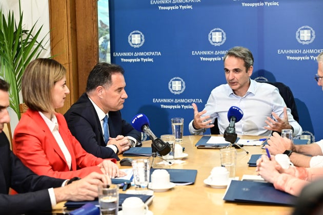 Επίσκεψη του Πρωθυπουργού Κυριάκου Μητσοτάκη στο υπουργείο Υγείας, Τετάρτη 21 Μαΐου 2025. (ΜΙΧΑΛΗΣ ΚΑΡΑΓΙΑΝΝΗΣ/EUROKINISSI)