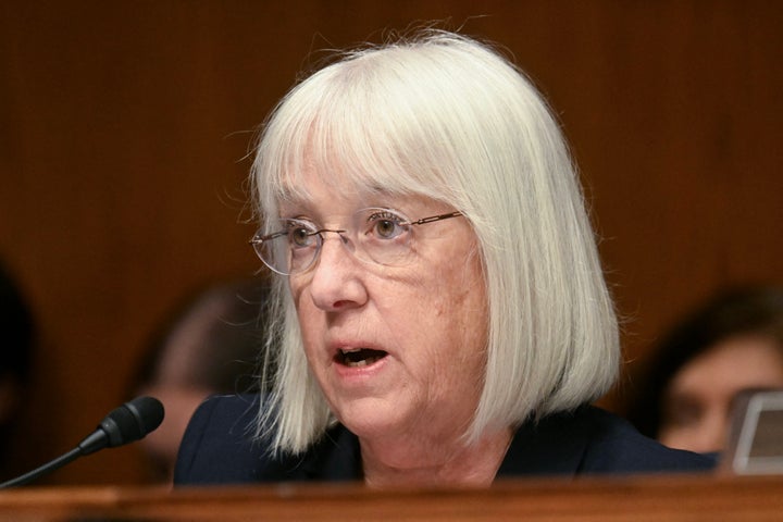 Sen. Patty Murray questions HHS Secretary Robert F. Kennedy Jr. during a hearing on May 14.